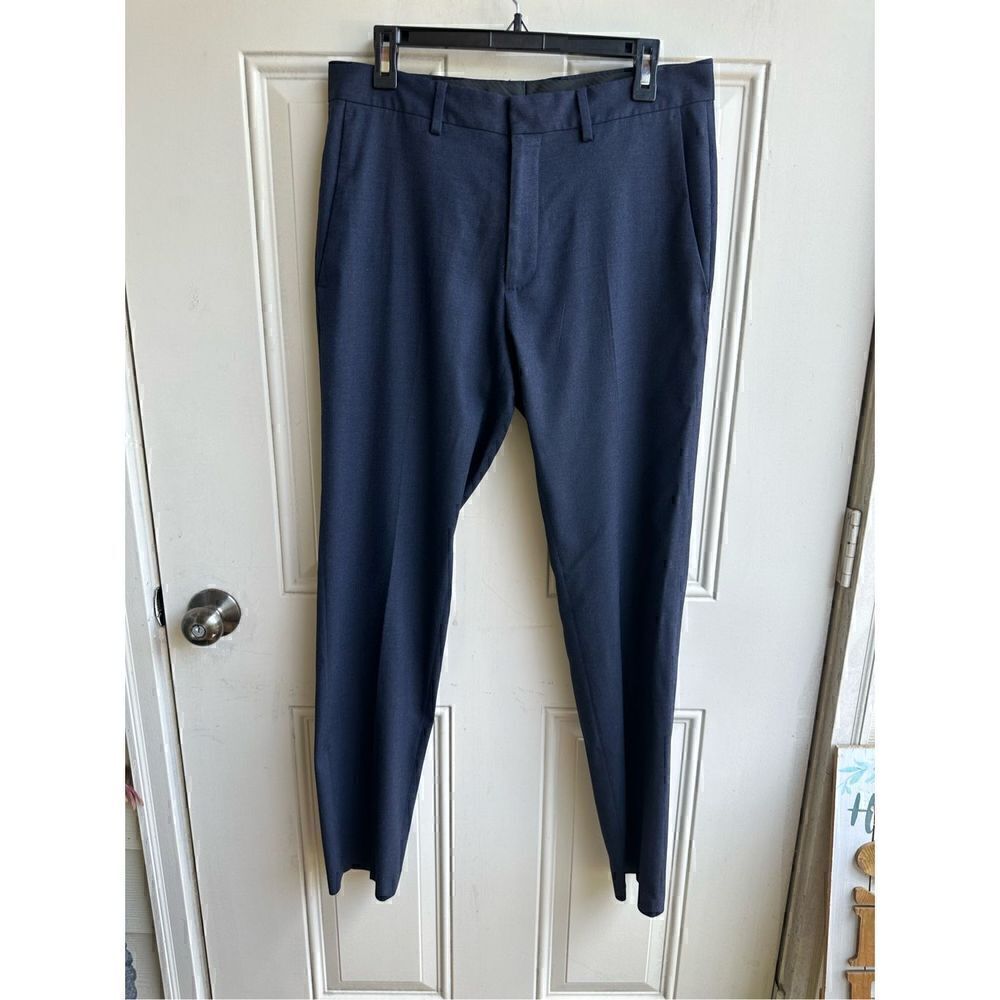 Kenneth Cole Reaction Men's Dark Gray Solid Trousers Dress Pants Size 32X31